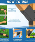 Beefy 8 Pack 45 Degree Pergola Brackets for 4x4 Posts, Corner Support Kit in Black Weatherproof Steel installation guide