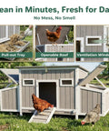 Ultimate 62 Inch Chicken Coop For 2 To 4 Chickens With Four Nesting Boxes Roosting Bars Openable Waterproof Roof Lockable Doors And Pull Out Tray Weatherproof Outdoor Fir Wood Hen House With Lockable Ladder Door Ramp Security with chickens using ramp and open roof