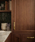 Brushed Gold Cabinet Pulls 5 Inch Hole Center 6 Pack Zinc Alloy Handles on wooden kitchen cabinet