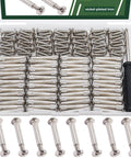 130 Piece M4 Furniture Connector Bolts And Cap Nuts Kit in plastic box with M4 x 17mm screws and sleeves for wood projects