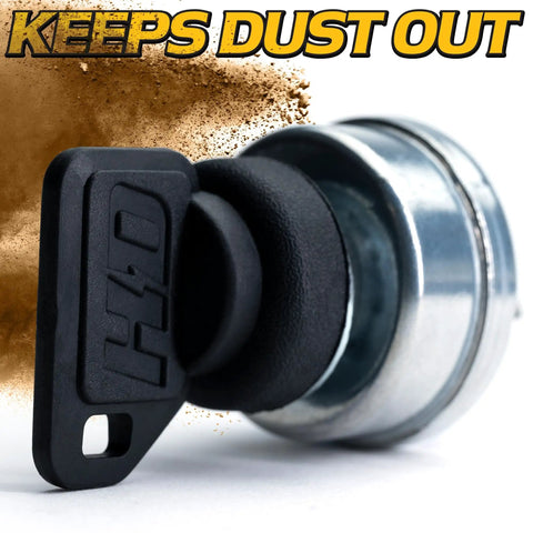 Close-up of Beefed Up Dual Protection Starter Ignition Key Switch Replacement For Simplicity against dust background