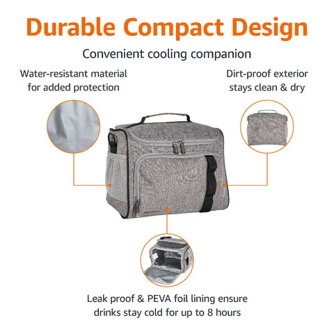Leakproof Reusable Soft Insulated Cooler Lunch Bag For Office Lunches And Picnics Keeps It Cold For Hours On The Go