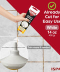 14 oz Grout Repair Kit With White Grout Filler for Wall and Floor Tile Joints, includes pre-mixed filler, spatula, and sponge.