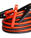 Heavy Duty Jumper Cables 1 Gauge 25 Foot 800 Amp Rock Solid Wiring Tough As Nails coiled with clamps for easy storage.