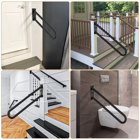 28 Inch Stainless Steel Hand Rail For One To Five Steps With 1.25 Inch Tube Oil Rubbed Black Wall Mounted Grab Bar in various settings