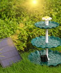Solar Powered 3.5W Fountain Pump With 3 Tier Bird Bath DIY Water Feature for Garden Fish Tank and Outdoor Bird Feeder