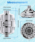 Gift Edition High Pressure Shower Head With 20 Stage Filtration, Vitamin C And KDF-55 measurements diagram