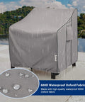 Heavy Duty Waterproof Patio Chair Covers 2 Pack For All Weather Outdoor Furniture Fits Up To 36W X 37D X 36H Inches showing waterproof fabric