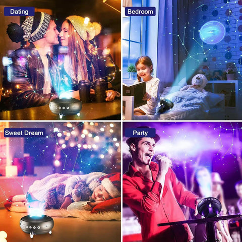 Lit Night Projector With 12 Constellations And 10 Planets Bluetooth Speaker And Timer 10 Color Starry Sky Show For Kids And Adults.