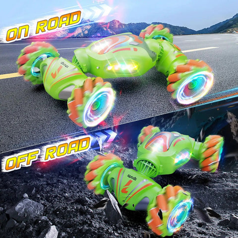 4WD Gesture Sensing RC Car For Kids Remote Control Stunt Vehicle with 360 Degree Drift on road and off road, dual sided driving