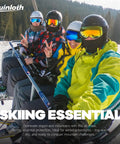 Four skiers on a lift wearing Go To Balaclava Ski Mask Neck Gaiter For Men And Women Open Or Closed Face Shield with UV protection.