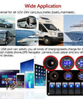 Beefy 12V Marine Rocker Switch Panel 6 Gang With Blue LED Waterproof Toggle for vehicles and devices