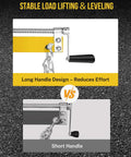 Heavy Duty Bad Boy Hydraulic Shop Crane Doubles As An Engine Hoist with long vs short handle design comparison for easy lifting.