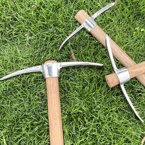 16.5 Inch 2 In 1 Mattock And Pickaxe With Hardwood Handle Stainless Steel Heavy Duty For Digging on grass