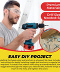 Man using drill to install Spring Toggle Bolt Anchors Heavy Duty Wall Anchors For Hollow Walls One Eighth Inch By Two Inches Stainless Steel Pack Of 20 For Hanging Frames Shelves Mirrors And More High Load Support In Small Holes