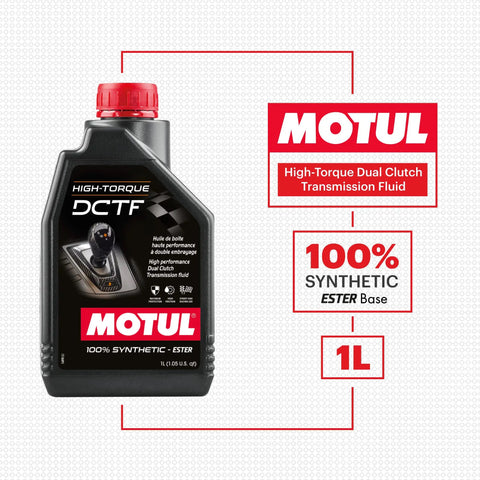 High Torque Dual Clutch Transmission Fluid DCTF For Street And Race Gearboxes Delivers Smooth Power Transfer And Quick Cold Start Maintains Consistent Viscosity At Extreme Temperatures Protects High Horsepower Gearboxes In One Liter. 1L bottle, 100% synthetic ester
