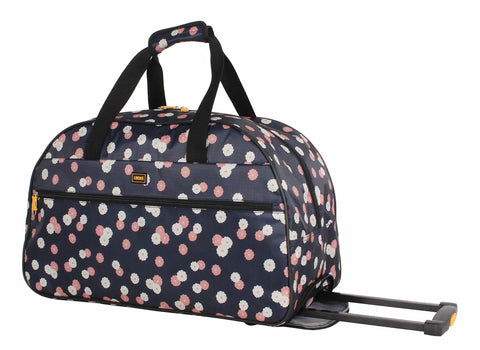 Carry On Duffel Bag With Lightweight Softside Design, 22 Inch Weekender And Overnight Travel Case With 2 Rolling Wheels, Ditty Floral Pattern