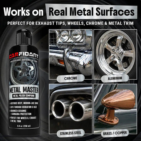 Metal Polish Kit With Applicator Pad That Restores Boss Shine And Removes Oxidation on Chrome, Aluminum, Stainless Steel, 8.4 oz