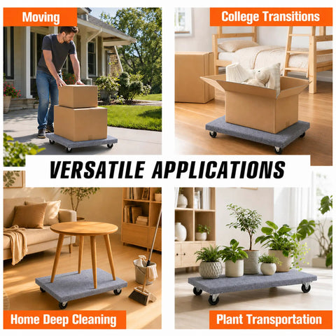 Beast Mode Heavy Duty Moving Furniture Dolly Cart 24x16 Inch With 1000 Lb Capacity Ultra Sturdy Hardwood Platform Four Rugged PP Swivel Casters Roll Smoothly Across Concrete Tile And Wood Floors Ideal For Moving Heavy Sofas Appliances And Gear, moving boxes on hardwood deck