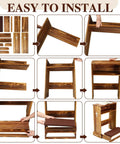 Solid Wood Prayer Bench With Shelf Comfy Cushioned Kneeler And Table Chair Rustic 23 X 20 X 32 Inches assembling steps