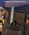 Job Site Ready 12 Inch Combination Square And Adjustable Carpenter Square With Heavy Duty Stainless Steel Blade in tool belt pocket.