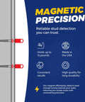 Illustration showing Three Pack Heavy Duty Neodymium Magnet Set Anti Rust Holds Up To 12 Lbs Perfect For Stud Finder Key Organizer features.
