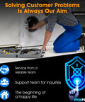 Technician repairing front-load washer with toolkit, supporting 4 Piece Washer Drum Suspension Rod Damper Replacement Kit