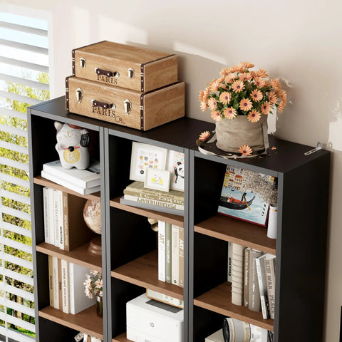 Heavy Duty Eight Tier Narrow Bookshelf With Adjustable Wooden Shelves Sleek Media Tower Rack For DVD And CD Storage Top Shelf Particleboard Design Sweet Space Saving Storage For Living Room
