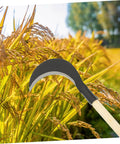 Gardening Hand Scythe With Long Handle For Easy One Handed Weeding And Grass Cutting Featuring Durable Manganese Steel Construction