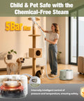 Heavy Duty Steam Crusher Blasts Through Gunk Stat With Five Bar Pressure And Industrial Stainless Boiler Ships Ready With A Twenty Piece Accessory Kit To Handle Every Mess Today, chemical-free steam cleaning in action.