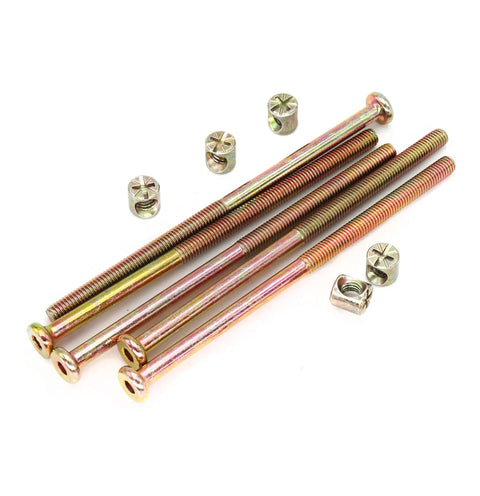 No Wobble Solid Hold Heavy Duty Bunk Bed Bolts And Barrel Nuts Kit M6 X 110MM hex screws and nuts set for furniture.