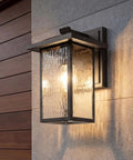 Capanna Outdoor Wall Light In Olde Bronze With Clear Water Glass, 1 Light Weatherproof Exterior Sconce For Porch And Patio