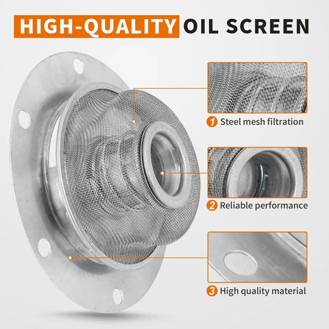 Close-up of Oil Screen Kit 00 9924 0 For 1500 1600cc VW Type 1 Beetle Bug, showcasing steel mesh and high-quality material