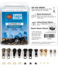 Go To Zipper Repair Kit For Hoodies, Jeans And Handbags With 11 Metal Sliders, 4 End Stops, 6 Top Stops, Easy Zipper Pull Replacement