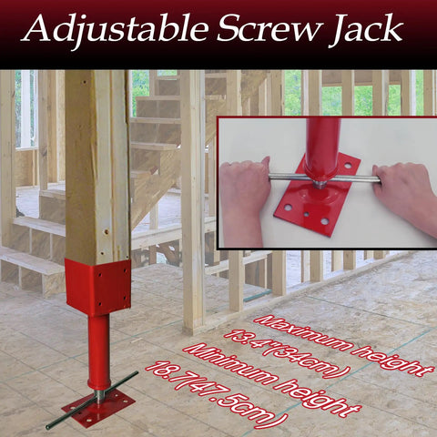 Beefy 4x4 Screw Jacks Adjustable Post Levelers For Home Basement Crawlspace And Shed Lifting Height Range 14.5 To 18.5 Inches