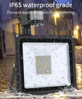 JUDYSSY Solar Flood Lights 20W Warm White Led Spotlight with Motion, outdoor floodlight with IP65 waterproof features.