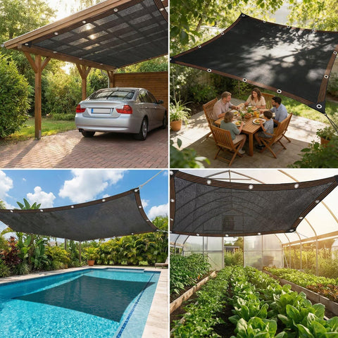 90 Percent Shade Cloth For Pergola And Patio, 4 By 30 Feet Shade Cover With Grommets over carport, dining area, pool, garden