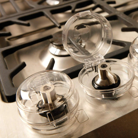 Stove And Oven Knob Safety Cover Set L730A Five Count Pack Easy To Install Kid Safe Kitchen Accessory Clear Protects Little Hands