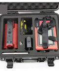 No Fuss Stud Finder And Wall Scanner With Wireless Pipe Cable Detector and Steel Rebar Locator in a compact protective case.