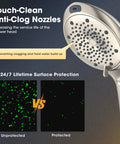 Eight Mode Handheld Shower Head With Built-In Filter For Hard Water, Removes Chlorine And Heavy Metals, close-up of nozzles