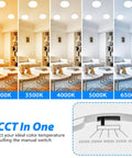 Image showing color temperature range of a Five Pack 9 Inch Flush Mount Ceiling Light White 18W 5000K LED Ultra Slim Round Flat Low Profile Fixture