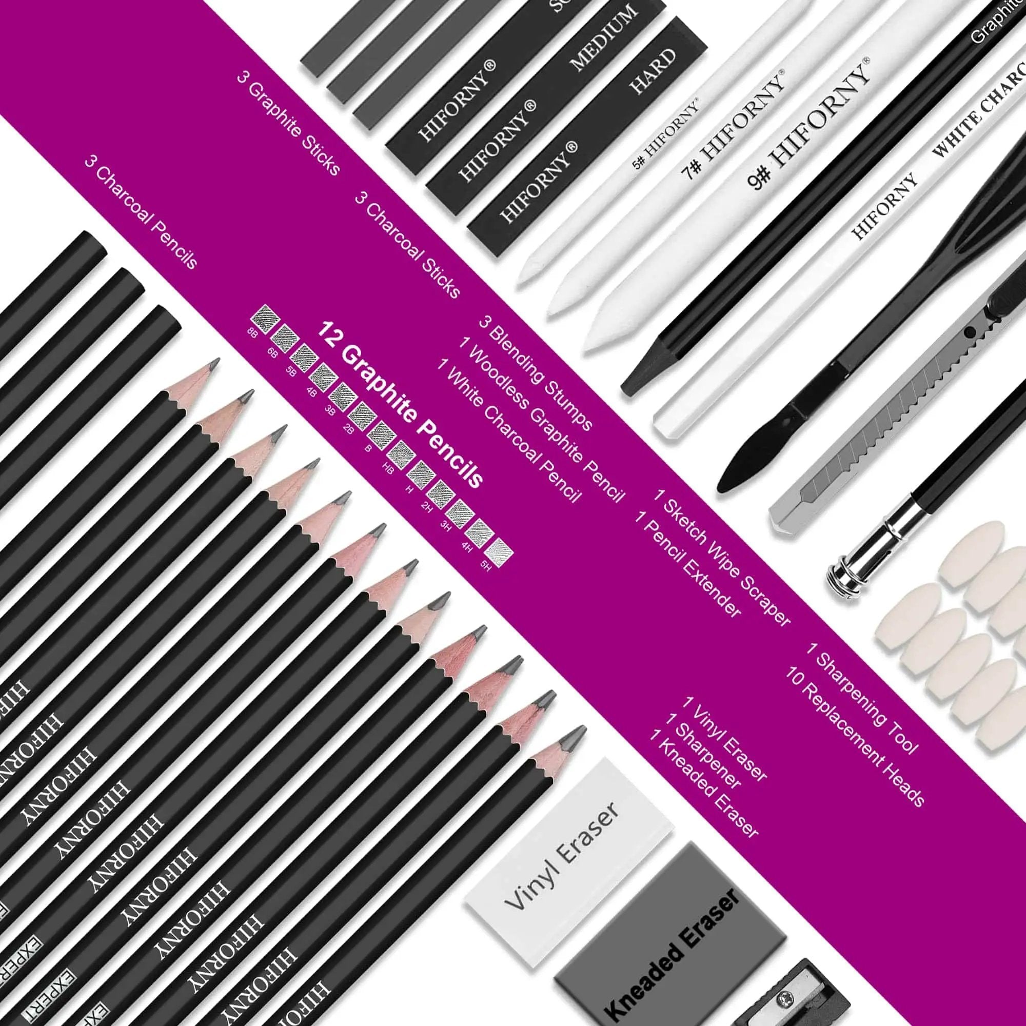 All In One 42 Piece Drawing Set, Travel Ready ✓