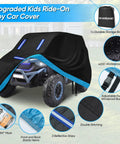 Heavy Duty 420D Kids Ride On Car Cover Waterproof For Outdoor Use, Universal Fit With Reflective Strips on jeep-style toy
