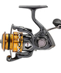 Real Smooth Spinning Fishing Reel Size 200 Decked Out With 10 Plus 1 Bearings And 6.2 To 1 Gear Ratio side angle view with aluminum spool