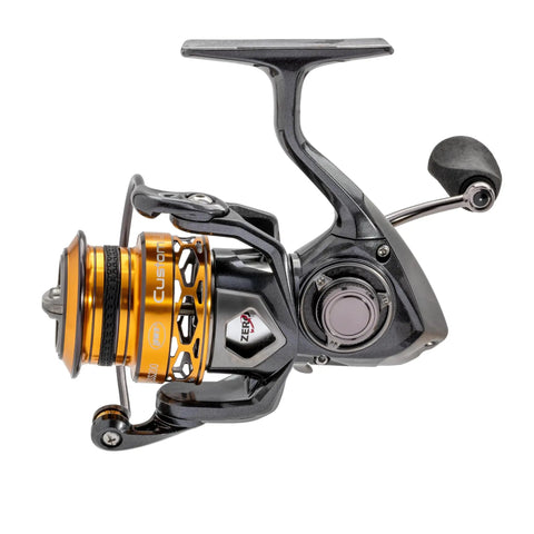 Real Smooth Spinning Fishing Reel Size 200 Decked Out With 10 Plus 1 Bearings And 6.2 To 1 Gear Ratio side angle view with aluminum spool
