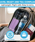 Rock Solid Electric Breast Milk Cooler Featuring Dual Four Ounce Insulated Storage Bottles, Usb C Powered Portable Nursing Chiller inside a backpack.