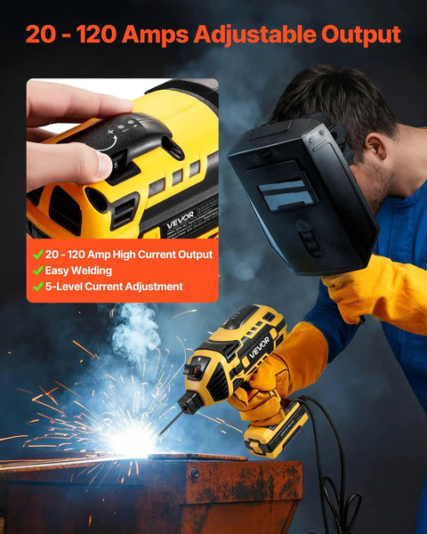 Portable Handheld ARC Welder 20 To 120 Amp With 5 Level Current Adjustment And IGBT Inverter 110V Stick Welder in use