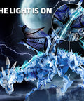 Dark Ice Dragon Building Block Set With Hand Crank Motion Movable Head Wings And Limbs Epic Fantasy Dragon Model Kit