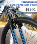 Front suspension of 26 Inch Adult Mountain Bike With 7 Speed Front Suspension Fork Dual Disc Brakes Adjustable Seat Quick Release