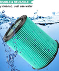 Five Layer HEPA Rated Replacement Filter for Ridgid 5-20 Gallon Wet Dry Vacuums That Kicks Dirt Butt with water drops